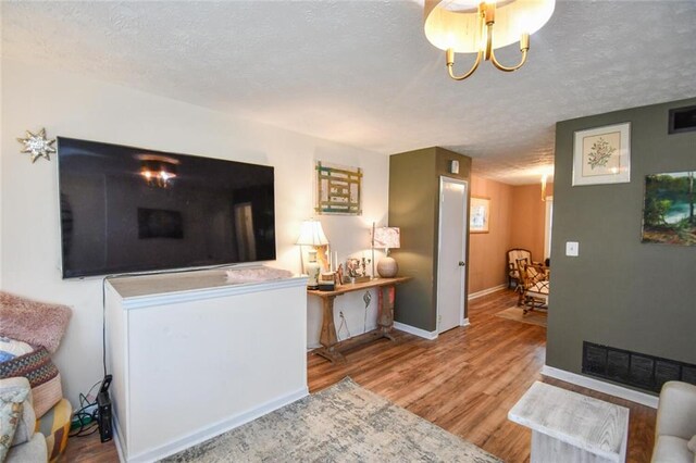 1235 Riverside Dr Unit H3, Gainesville, GA 30501 - living area featuring light wood-style flooring, a textured ceiling, visible vents, and baseboards
