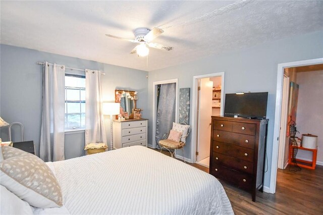 1235 Riverside Dr Unit H3, Gainesville, GA 30501 - bedroom featuring ceiling fan, dark wood-type flooring, and baseboards