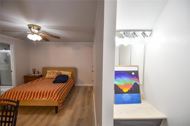 1235 Riverside Dr Unit H3, Gainesville, GA 30501 - bedroom with ceiling fan and wood finished floors