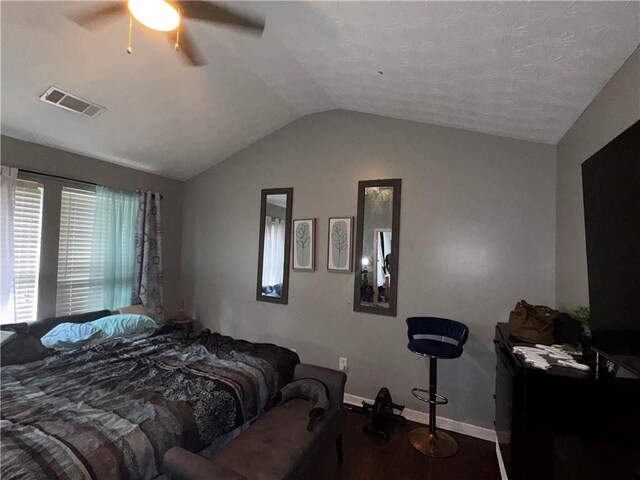4018 Carisbrook Dr, Union City, GA 30291 - bedroom with wood finished floors, lofted ceiling, and a ceiling fan