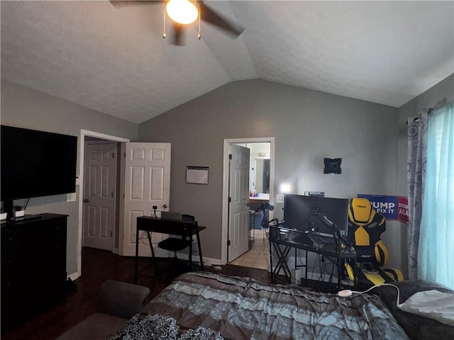 4018 Carisbrook Dr, Union City, GA 30291 - bedroom with vaulted ceiling and a ceiling fan