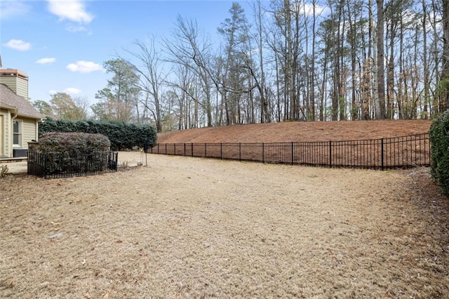 view of yard with fence