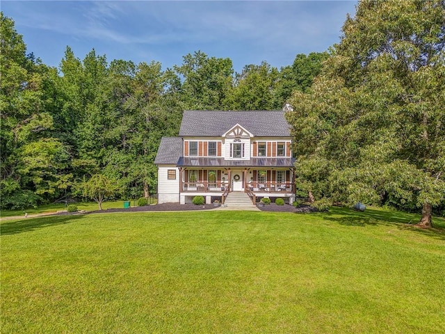 323 Schoolhouse Rd, Rockmart, GA 30153 - rear view of house featuring a porch and a yard