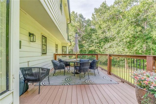 323 Schoolhouse Rd, Rockmart, GA 30153 - wooden terrace featuring outdoor dining area