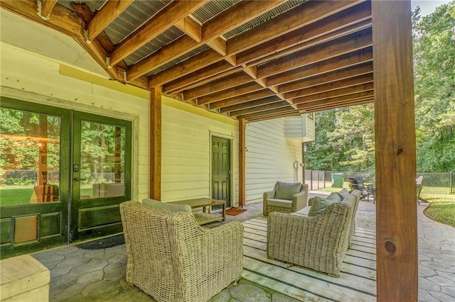 323 Schoolhouse Rd, Rockmart, GA 30153 - view of patio featuring french doors