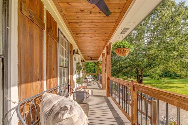 323 Schoolhouse Rd, Rockmart, GA 30153 - porch featuring a ceiling fan