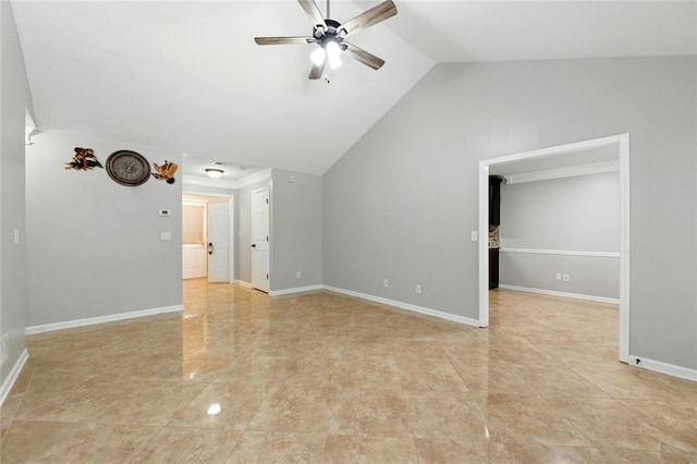 314 Spring Falls Dr, Lawrenceville, GA 30045 - spare room with a ceiling fan and vaulted ceiling