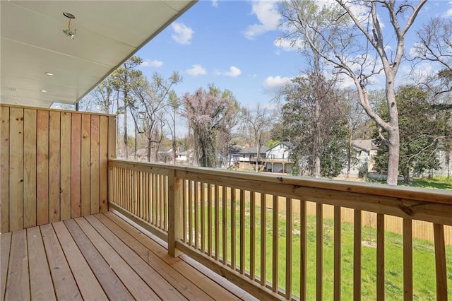 deck with a lawn