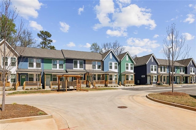 view of front of property with a residential view