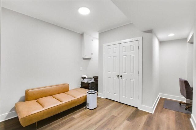 2304 Isla Run, Woodstock, GA 30188 - sitting room with light wood-type flooring, baseboards, and recessed lighting