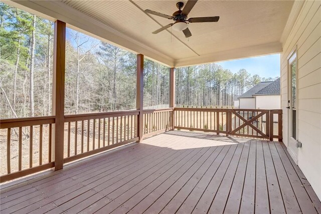 569 White Oak Way, Monroe, GA 30655 - wooden terrace with ceiling fan