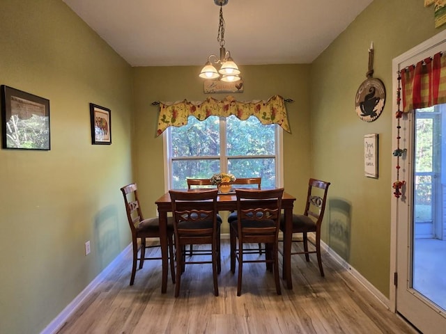 dining space featuring hardwood / wood-style flooring