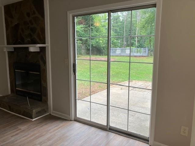 entryway with light wood-type flooring