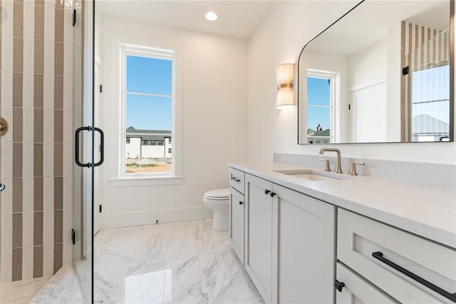 260 Guild Ln, Fayetteville, GA 30214 - full bath with a healthy amount of sunlight, marble finish floor, and a stall shower