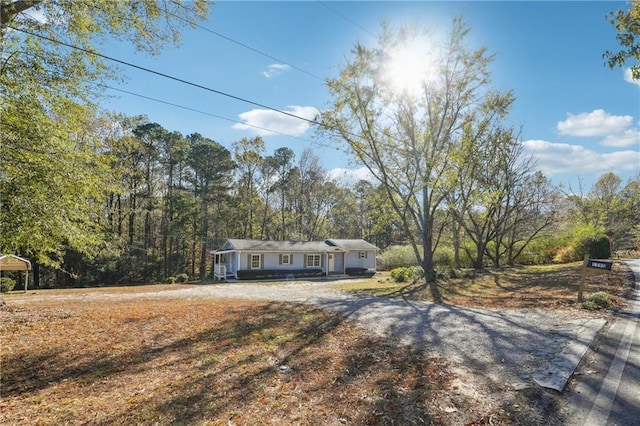 view of single story home