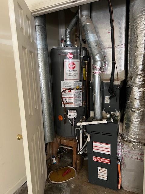 utility room with gas water heater