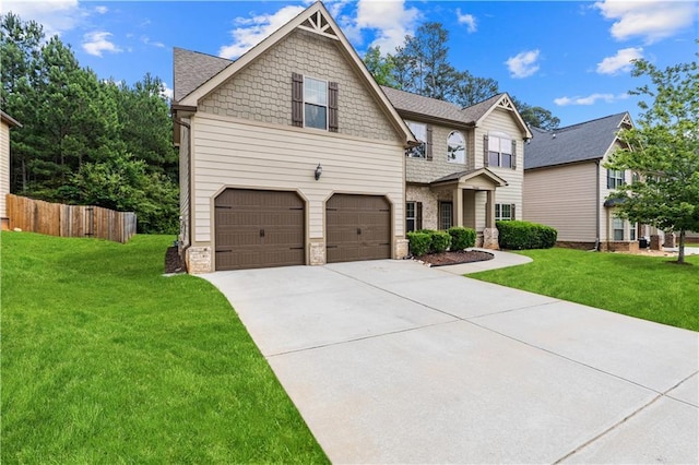 7946 White Oak Loop, Stonecrest, GA 30038 - craftsman house featuring a garage, driveway, stone siding, and a shingled roof