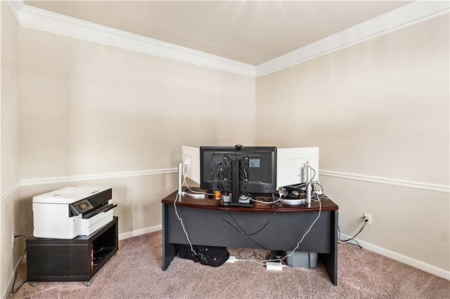 7946 White Oak Loop, Stonecrest, GA 30038 - carpeted home office featuring crown molding and baseboards