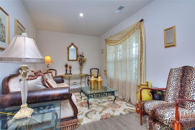 sitting room featuring light wood-type flooring