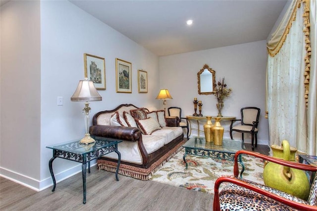 sitting room featuring hardwood / wood-style flooring