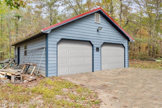 view of garage