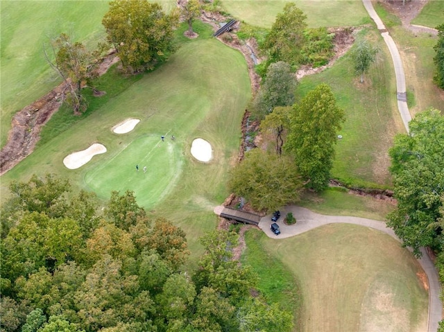 aerial overview of property's location with a local golf course