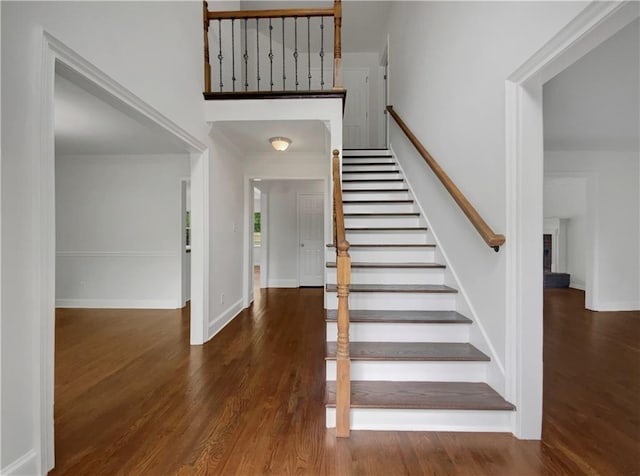 110 Wyngate Way, Fayetteville, GA 30215 - stairs featuring wood finished floors and baseboards