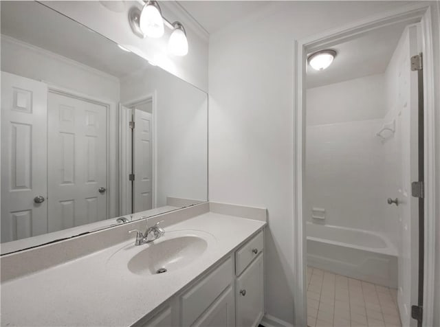 110 Wyngate Way, Fayetteville, GA 30215 - bathroom featuring vanity, tile patterned floors, and bathtub / shower combination