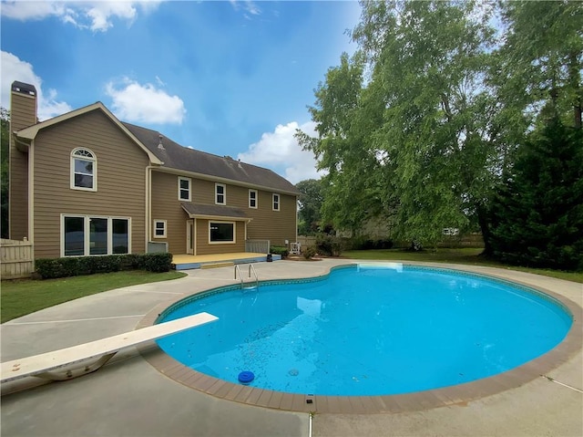 110 Wyngate Way, Fayetteville, GA 30215 - outdoor pool with a diving board and a patio