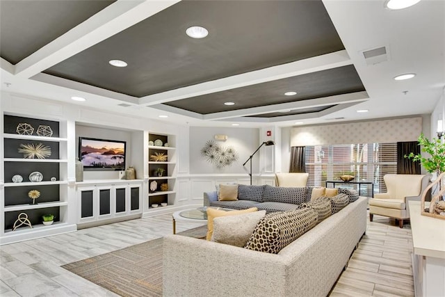 living room featuring light hardwood / wood-style flooring