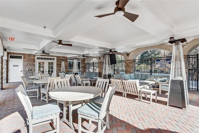 view of patio / terrace featuring outdoor lounge area and french doors