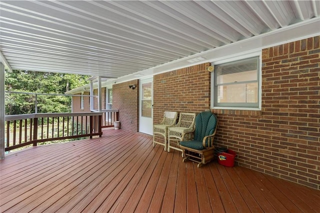 wooden terrace with covered porch