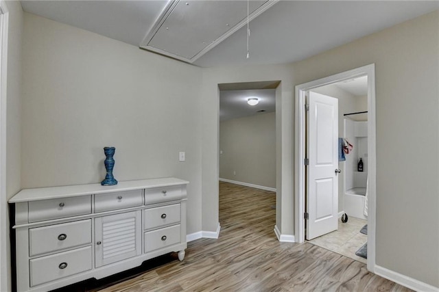 4165 Hammond Bridge Dr, Suwanee, GA 30024 - hall featuring attic access and light wood finished floors