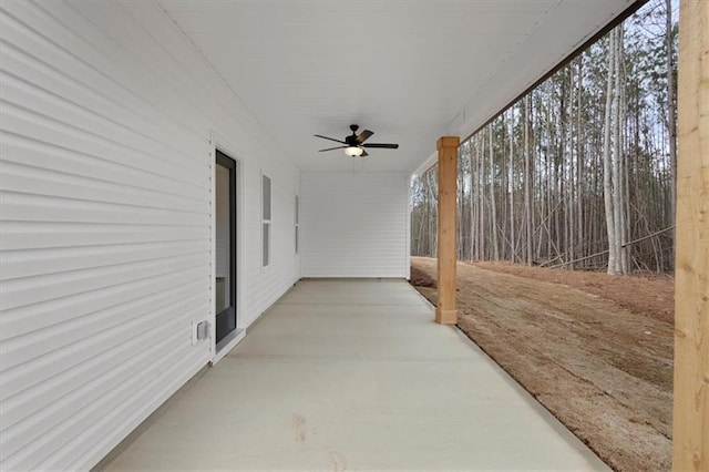 view of patio / terrace featuring a ceiling fan