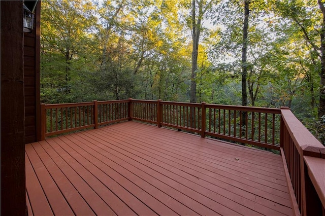 596 Riverview Dr, Ellijay, GA 30540 - deck featuring a wooded view