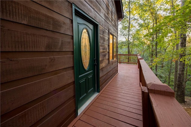 view of home's exterior with a deck