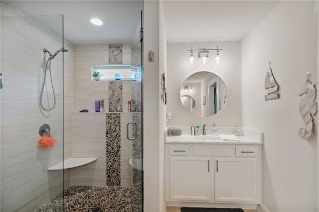 2241 N 16th Hwy, Whitesburg, GA 30185 - bathroom with vanity and a stall shower