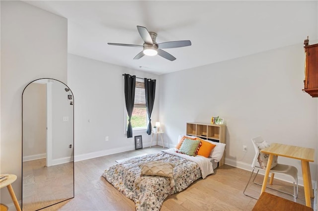 2241 N 16th Hwy, Whitesburg, GA 30185 - bedroom with light wood finished floors and a ceiling fan