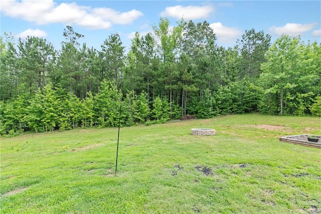 2241 N 16th Hwy, Whitesburg, GA 30185 - view of green lawn featuring a fire pit and a forest view