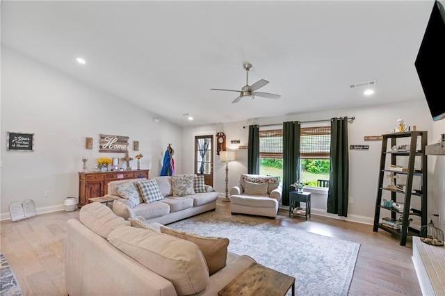 2241 N 16th Hwy, Whitesburg, GA 30185 - living area with a ceiling fan, wood finished floors, recessed lighting, and lofted ceiling
