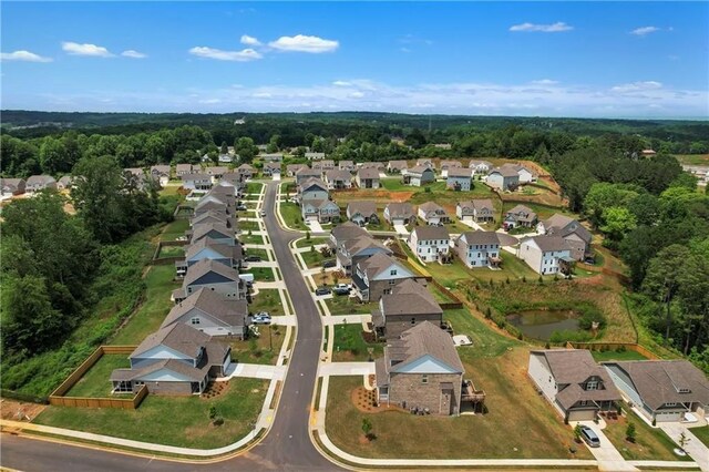 drone / aerial view with a residential view