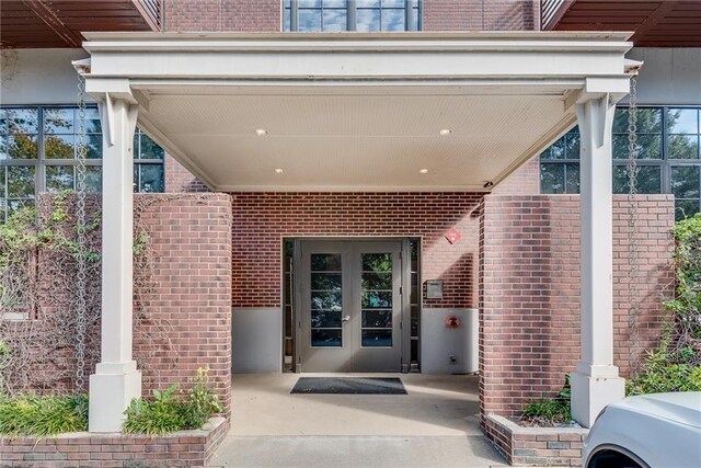 view of exterior entry with french doors