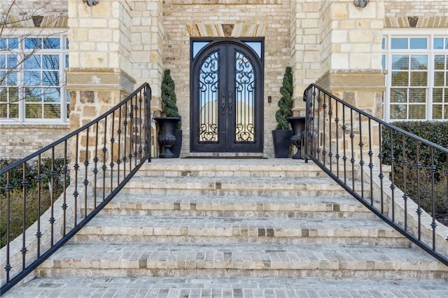 entrance to property with french doors