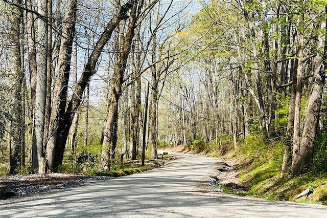 view of street featuring a view of trees