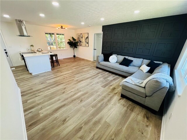 living room featuring light hardwood / wood-style floors