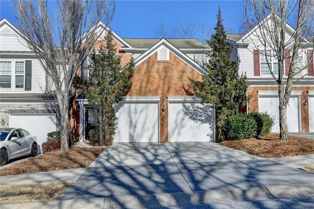 view of property featuring a garage