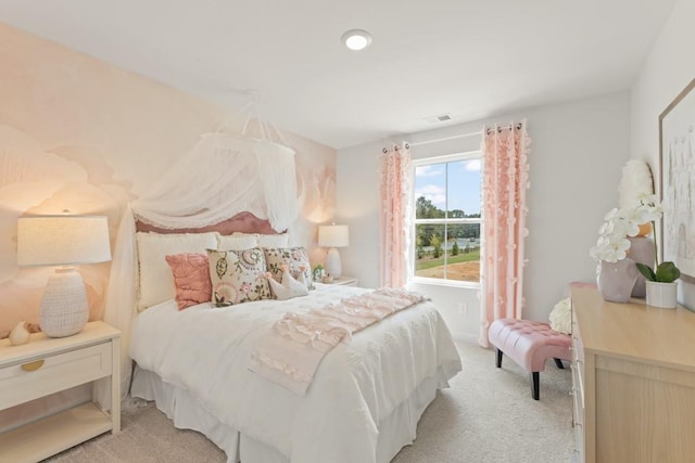 bedroom with carpet and visible vents