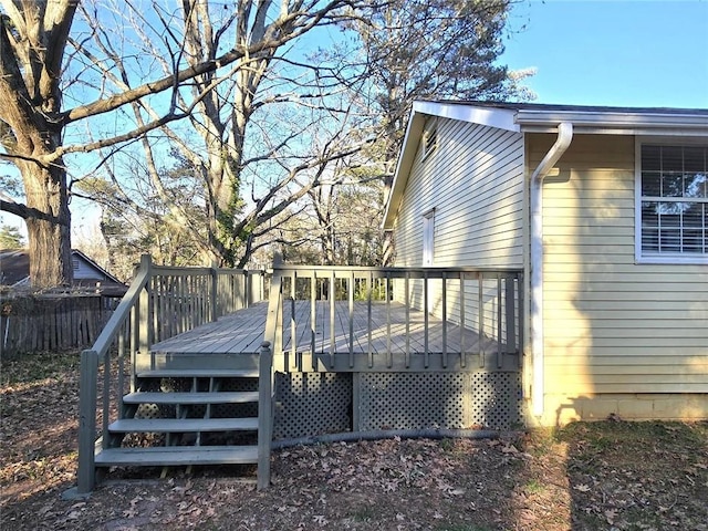 deck featuring fence