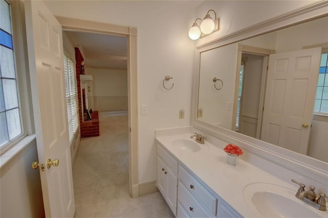 bathroom featuring double vanity