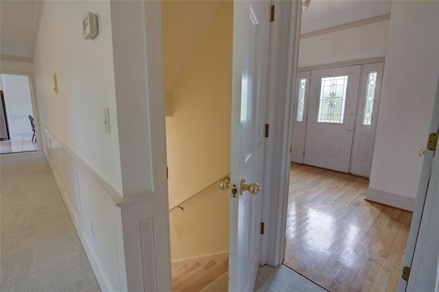 entryway with ornamental molding
